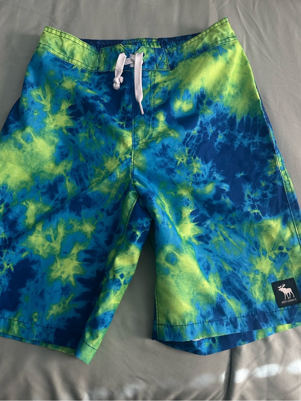abercrombie kids Blue and Green Tie-Dye Swim Trunks